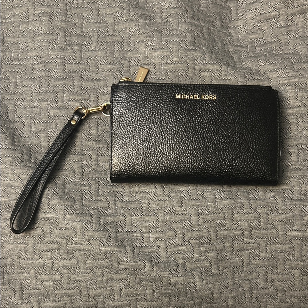 Michael Kors Black Textured Wristlet